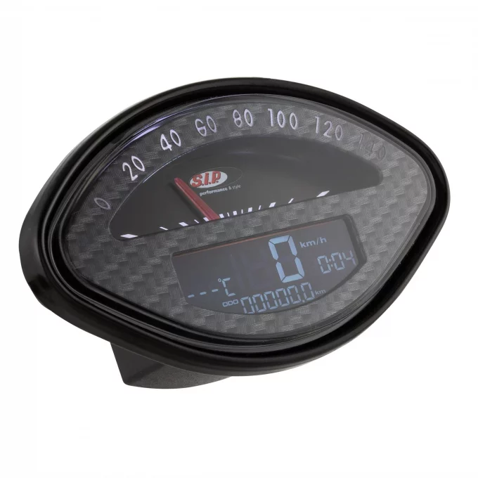 SIP Tacho 2.0 für für Vespa 125 GT/150 VBA/VBB/GL/GS/Sprint/160 GS/180 SS – prosimo E-Umbau Tacho für Vespa Largeframe