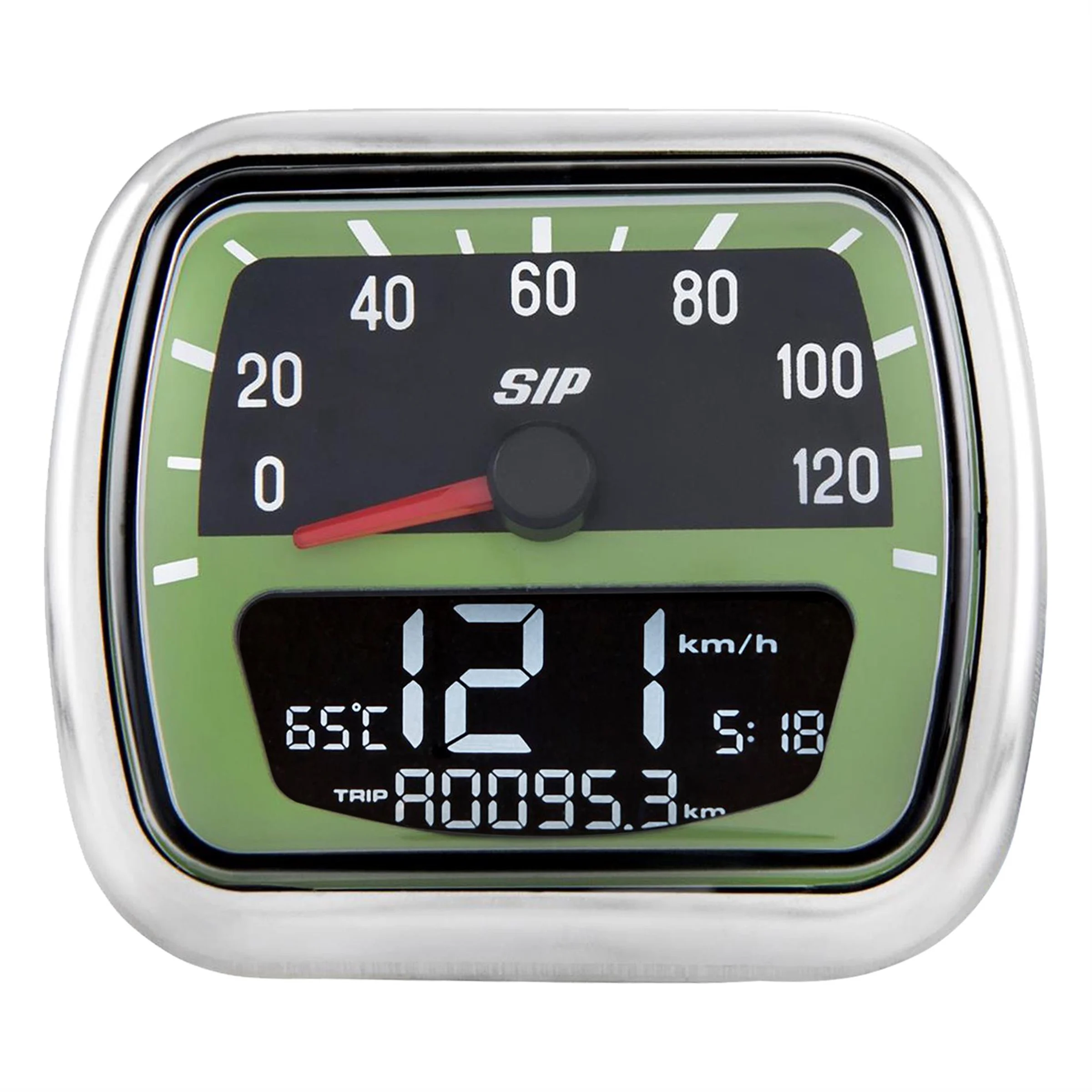 SIP Tacho 2.0 für für Vespa 125 V30-33/VM/VN/ACMA/150 VL, passt auch für MOTOVESPA 125 N/S/L/150 S/L/F – prosimo E-Umbau Tacho für Vespa Smallframe und Largeframe