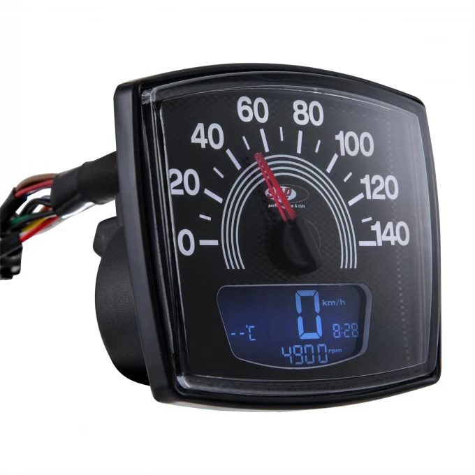 SIP Tacho 2.0 für für Vespa 50 Special/ Elestart – prosimo E-Umbau Tacho für Vespa Smallframe und Largeframe