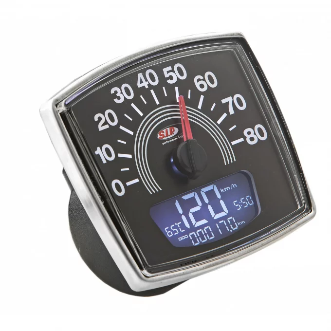SIP Tacho 2.0 für für Vespa 50 Special/ Elestart – prosimo E-Umbau Tacho für Vespa Smallframe und Largeframe