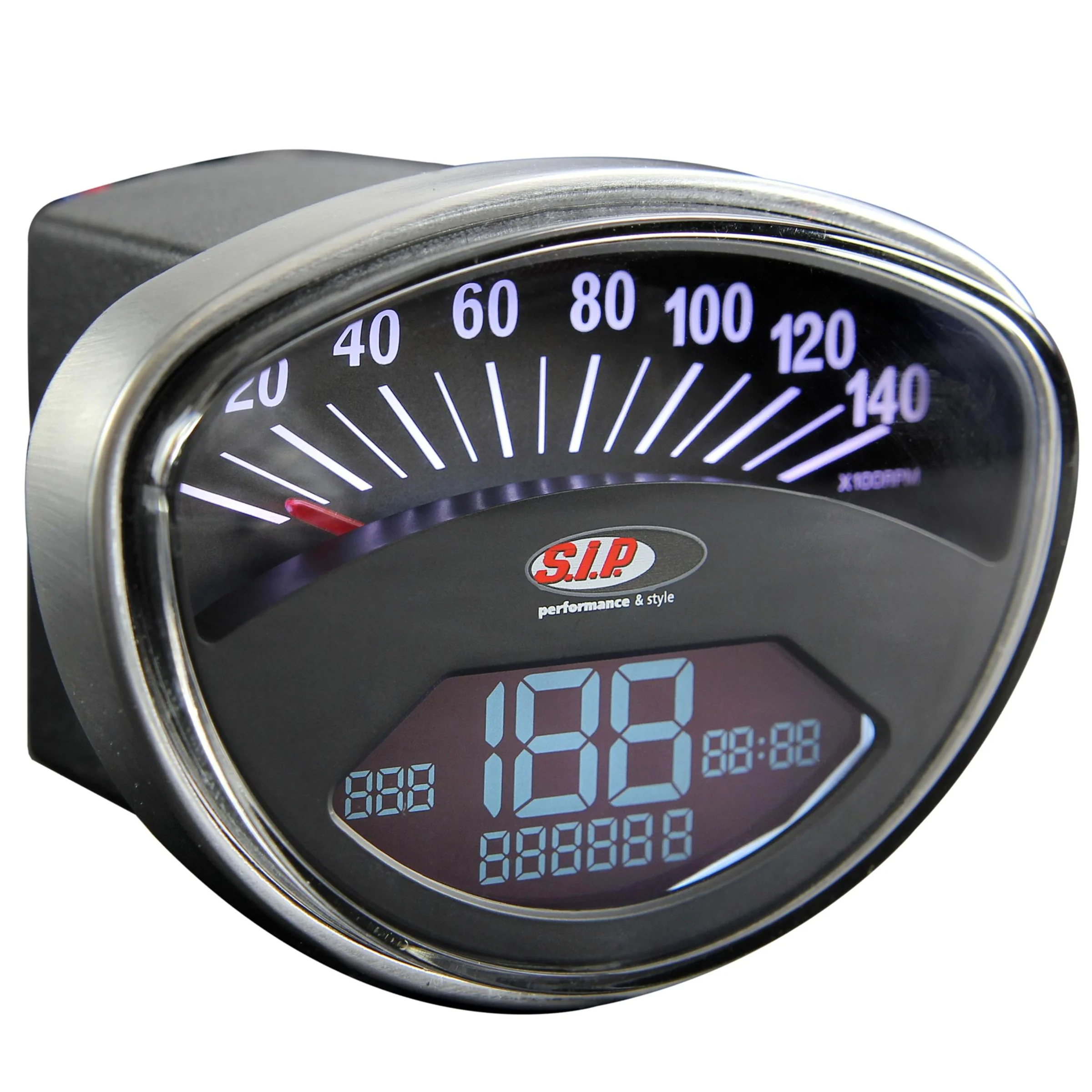 SIP Tacho 2.0 für für Vespa 50 SS/90 SS/125/PV/ET3/GTR/TS/Super/150 Sprint V/Super/Rally – prosimo E-Umbau Tacho für Vespa Smallframe und Largeframe