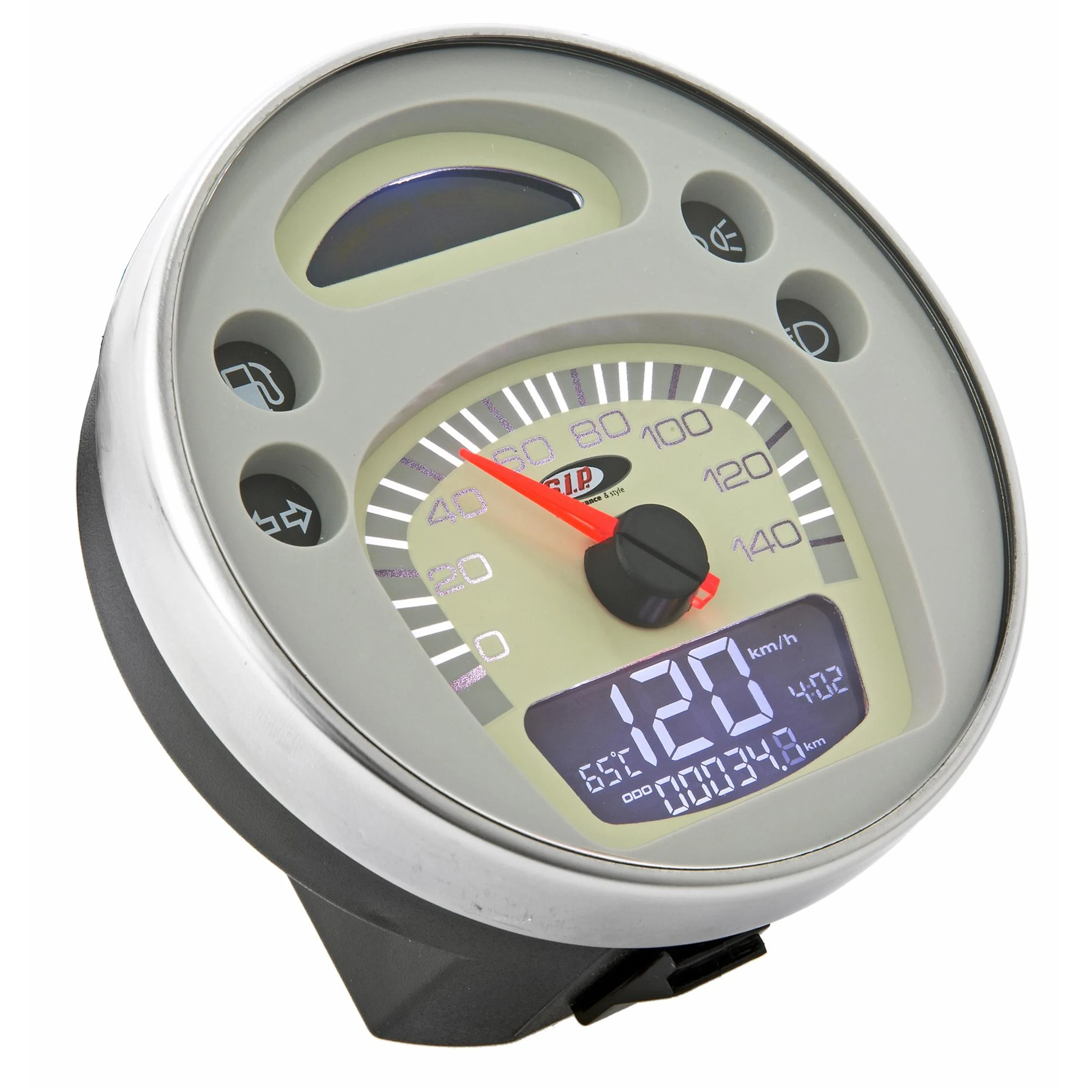 SIP Tacho 2.0 für für Vespa PX80-200 E Lusso/'98/MY/'11, passt auch für Vespa GTV/GT 60 125-300ccm – prosimo E-Umbau Tacho für Vespa Largeframe