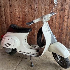 Vespa 50 Spezial mit prosimo Elektroantrieb – Frontansicht mit neuem Radnabenmotor
