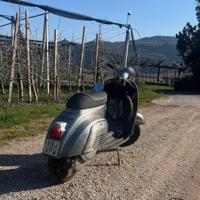 Vespa V50 zijaanzicht met Italiaans kenteken